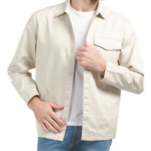 Dockers Oversized Shirt Jacket Button-front Cream Size Large NWT